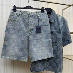 Louis Vuitton Damier Denim Shorts & Shirt Set - Men's M (Shorts 34)